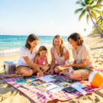 Carnet de budget vacances ouvert sur une table avec stylo et passeport, organisation voyage