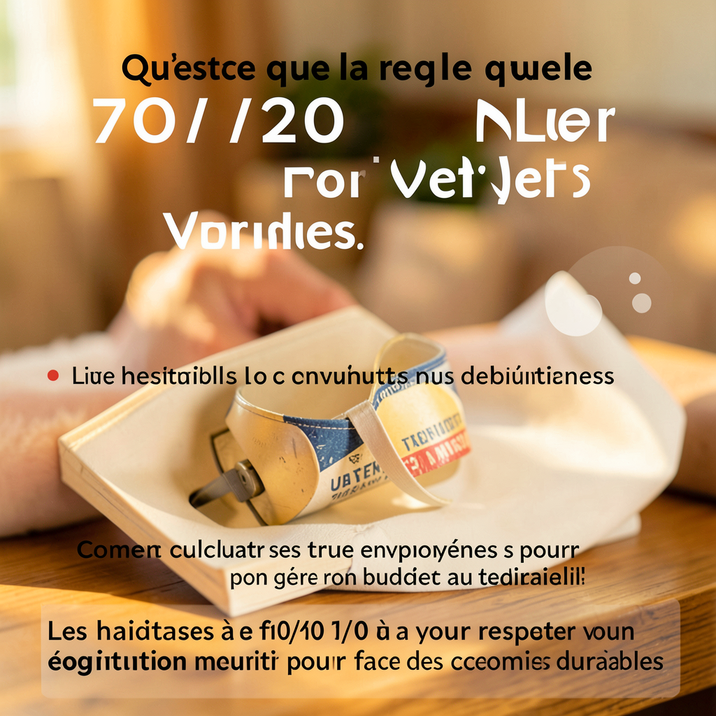 Tableau de répartition de budget mensuel illustrant la méthode 70/20/10 pour faire des économies