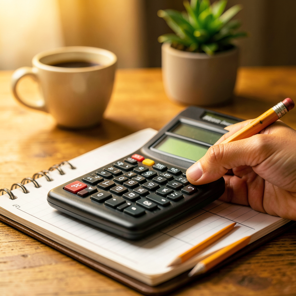 Femme organisant son planificateur de budget mensuel pour préparer son défi no spend et faire des économies.