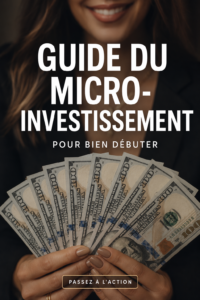 Femme utilisant une application de micro-investissement sur son téléphone