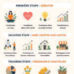 Femme souriante consultant des options d'investissement sur un ordinateur portable.