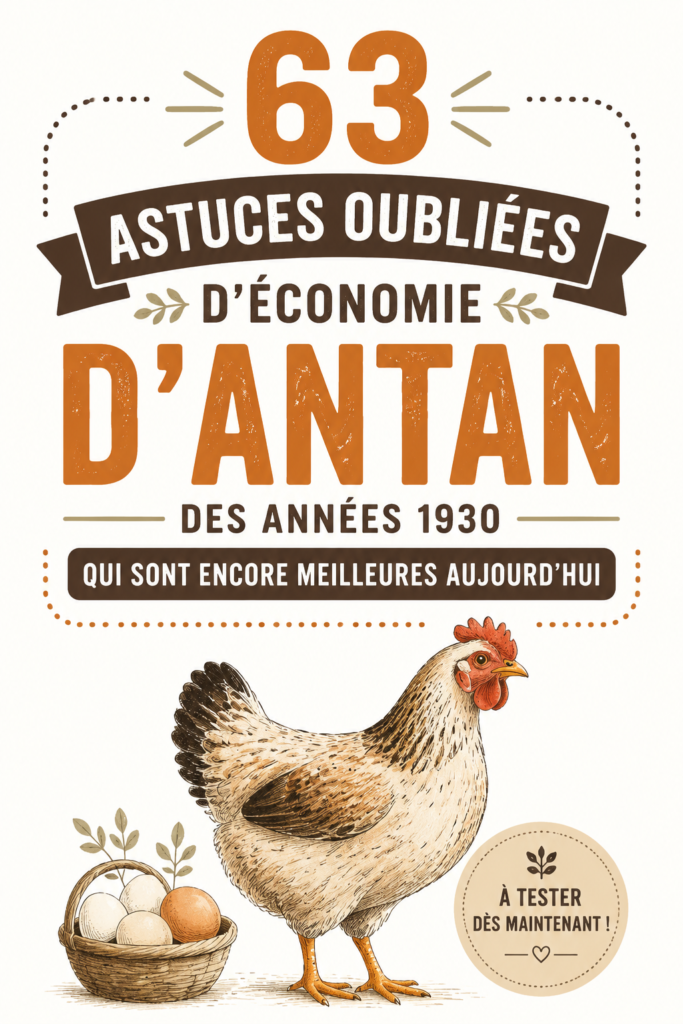 Une folle de conseils écologiques des années 30 affichés sur un tableau vintage.