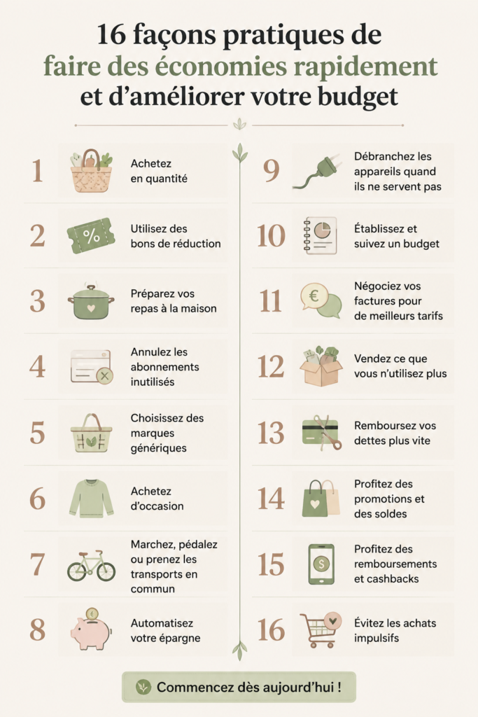 Femme souriante examinant son budget et prenant des notes avec des économies en arrière-plan.