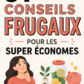 Femme souriante planifiant son budget pour une vie frugale.