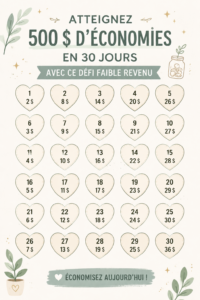 Femme heureuse illustrant le défi d'épargne de 500€ en un mois.