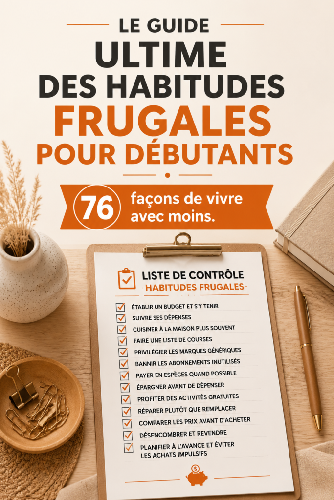 Femme souriante prenant des notes sur ses habitudes d'économies, avec un cahier et un stylo sur une table en bois.