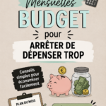 Femme souriante qui note ses dépenses pour un budget mensuel.