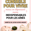 Un senior souriant tenant un coupon à la main, représentant une vie frugale.