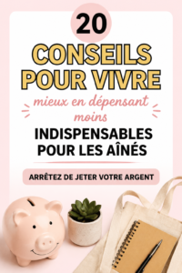 Un senior souriant tenant un coupon à la main, représentant une vie frugale.