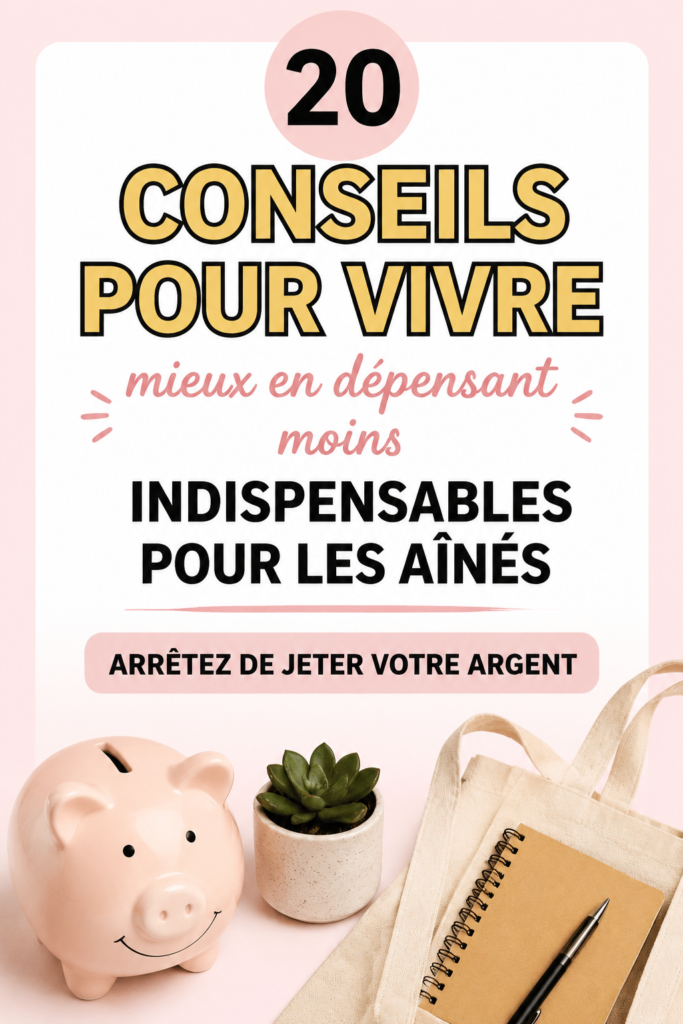 Un senior souriant tenant un coupon à la main, représentant une vie frugale.