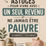 Une femme réfléchissant à la gestion de son budget familial avec des notes et un ordinateur.