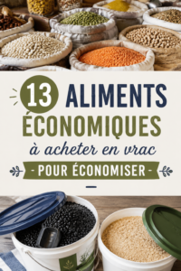 Un étalage de produits alimentaires en gros, illustrant des choix pratiques pour économiser