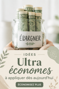 Femme souriante avec un calculateur et un carnet de budget, illustrant des astuces économiques