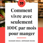 Une femme faisant ses courses avec un budget de 100€ par mois