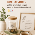 Femme souriante tenant un cochon tirelire, symbolisant l'économie et la liberté financière.
