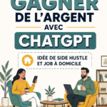 Utilisatrice de ChatGPT travaillant sur son ordinateur à domicile pour gagner de l'argent