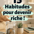 Illustration de 15 habitudes financières pour devenir riche.