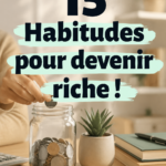 Illustration de 15 habitudes financières pour devenir riche.