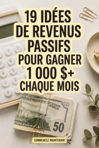 Femme souriante réfléchissant à des idées de revenus passifs avec un ordinateur portable.