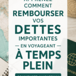 Femme souriante avec un sac à dos, prête à partir en voyage tout en gérant ses finances.