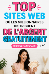 Plateformes internet montrant des opportunités de gains d'argent gratuits