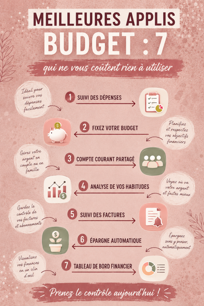Capture d'écran d'une appli de budget gratuite sur un smartphone.