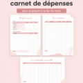 Une image d'un cahier de comptes sur une table avec un stylo, symbolisant la gestion des dépenses.