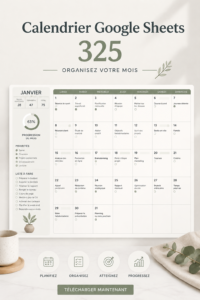 Calendrier financier sur Google Sheets avec un suivi des dépenses