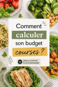 Femme utilisant une calculatrice pour établir son budget courses