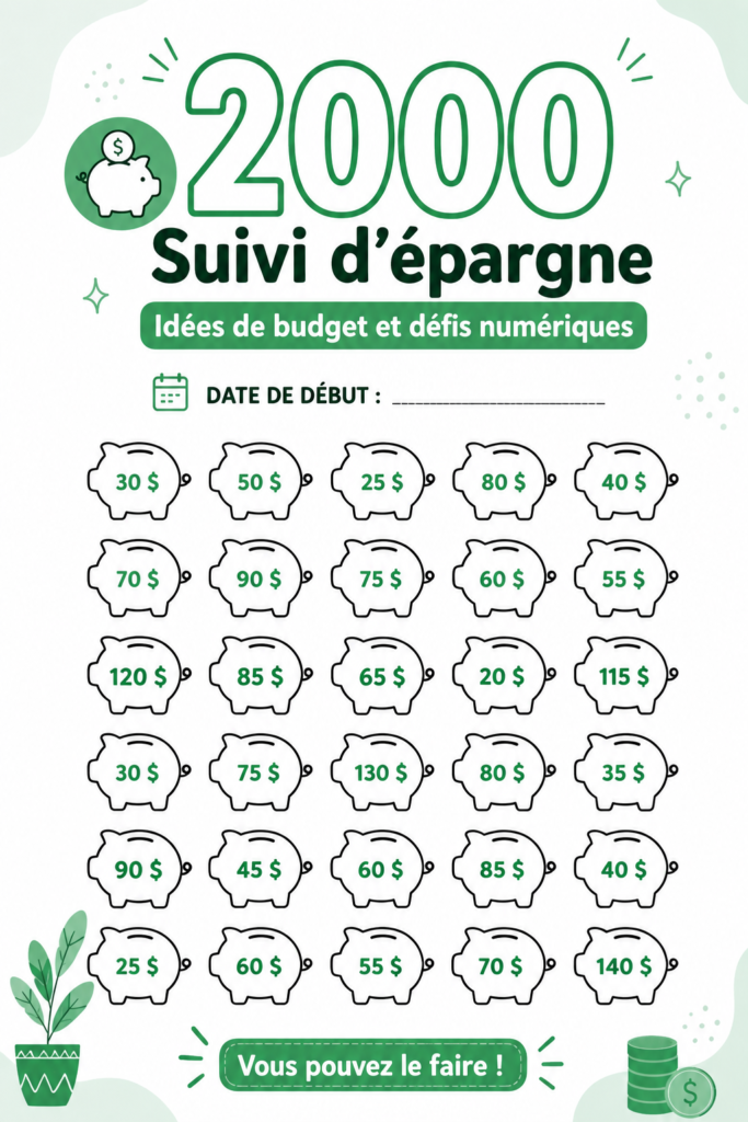 Image d'une femme souriante examinant son budget pour économiser 2000 dollars.