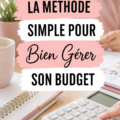 Femme enthousiaste planifiant son budget avec un ordinateur et des fournitures