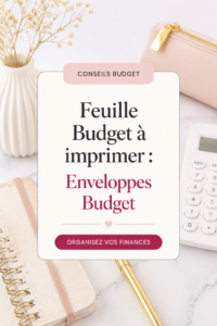 Feuille budget imprimée avec des catégories et un calendrier de dépenses.