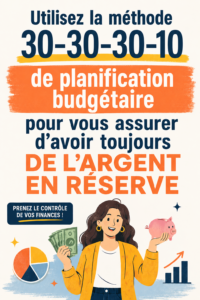 Femme souriante calculant son budget avec une méthode 30-30-30-10