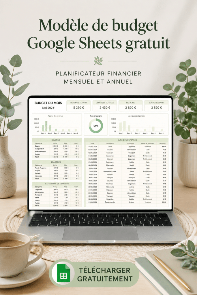 Template de budget financé prêt à être utilisé sur un ordinateur