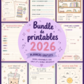 Pack d'agendas 2026 imprimables gratuits avec des pages colorées et pratiques.
