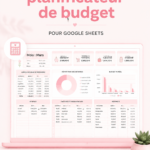 Planificateur de budget mignon sur Google Sheets avec graphiques colorés