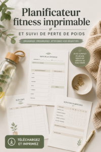 Planificateur de fitness gratuit imprimable pour suivre ses objectifs de santé