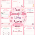 Planificateur kawaii imprimable avec designs colorés et motivants pour une organisation personnelle agréable.
