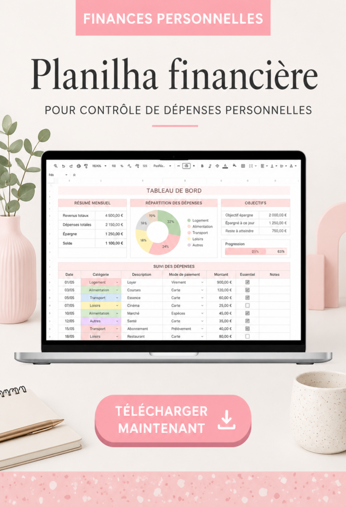 Femme d'âge moyen utilisant un tableur pour gérer ses finances personnelles.