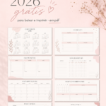Planner 2026 à imprimer en PDF avec un design élégant et pratique.