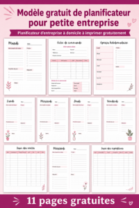 Modèle de planner d'entreprise gratuit à imprimer avec des sections claires.