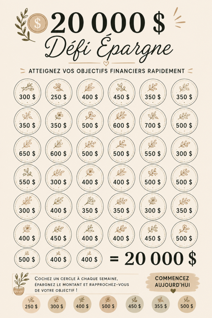 Femme consultante un plan d'épargne sur une table avec un bilan financier en arrière-plan.