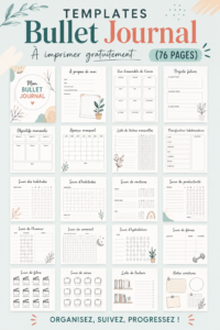 Modèles de bullet journal gratuits et imprimables, adaptés à la gestion quotidienne et financière.