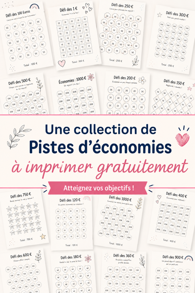 Exemple de tracker d'économies personnalisé affiché sur un bureau.