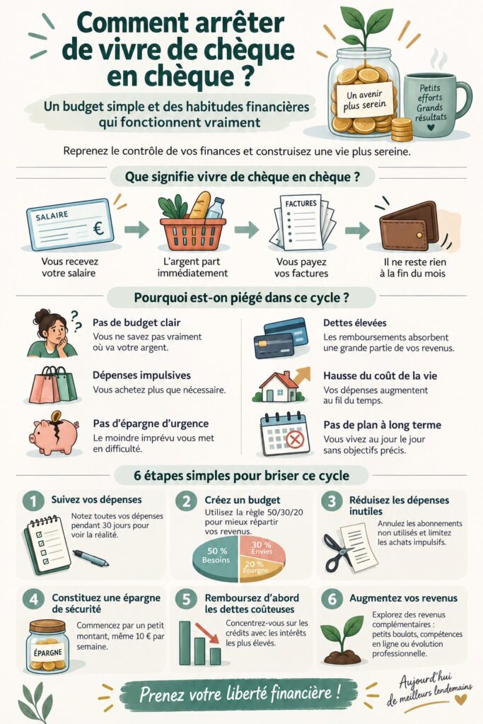 Femme heureuse organisant son budget sur une table avec des documents