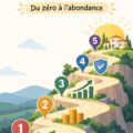Illustration d'une femme réfléchissant à ses finances personnelles et aux 5 étapes de la richesse
