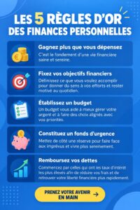 Une femme d'âge moyen examine ses finances personnelles avec un cahier et un ordinateur.