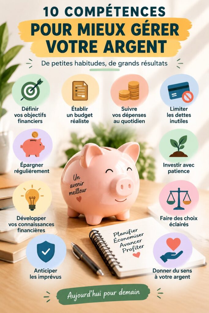 Femme utilisant un calculator sur un bureau pour gérer son budget.