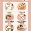 Femme examinant son budget avec une calculatrice et un carnet