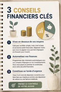 Femme consultant ses finances avec des documents sur une table